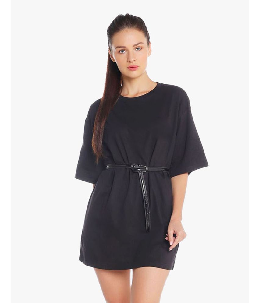     			BLANCD - Black Cotton Women's T-shirt Dress ( Pack of 1 )