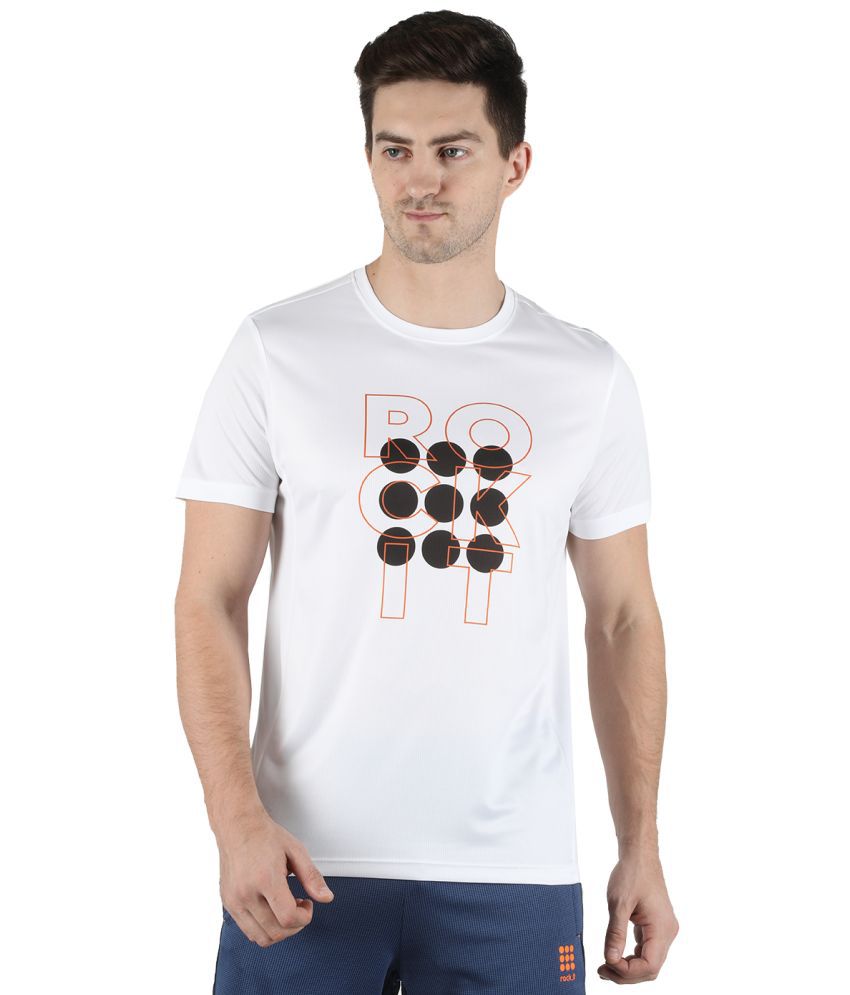     			Rock.it - White Polyester Regular Fit Men's T-Shirt ( Pack of 1 )