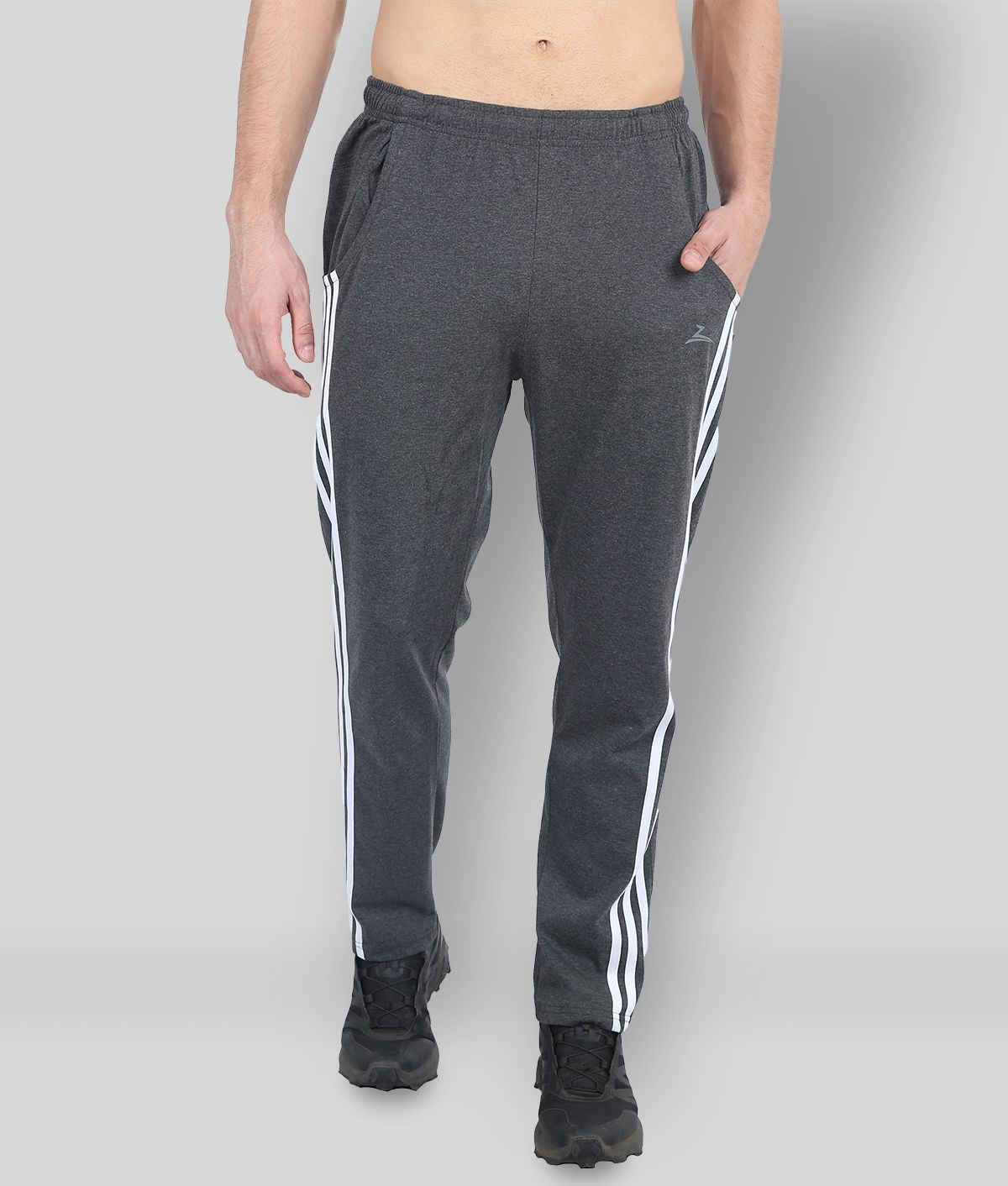     			Zeffit - Dark Grey Cotton Blend Men's Sports Trackpants ( Pack of 1 )