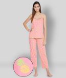 Clovia - Pink Cotton Women's Nightwear Nightsuit Sets ( Pack of 2 )