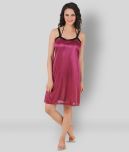 Fasense - Pink Satin Women's Nightwear Nighty & Night Gowns ( Pack of 1 )