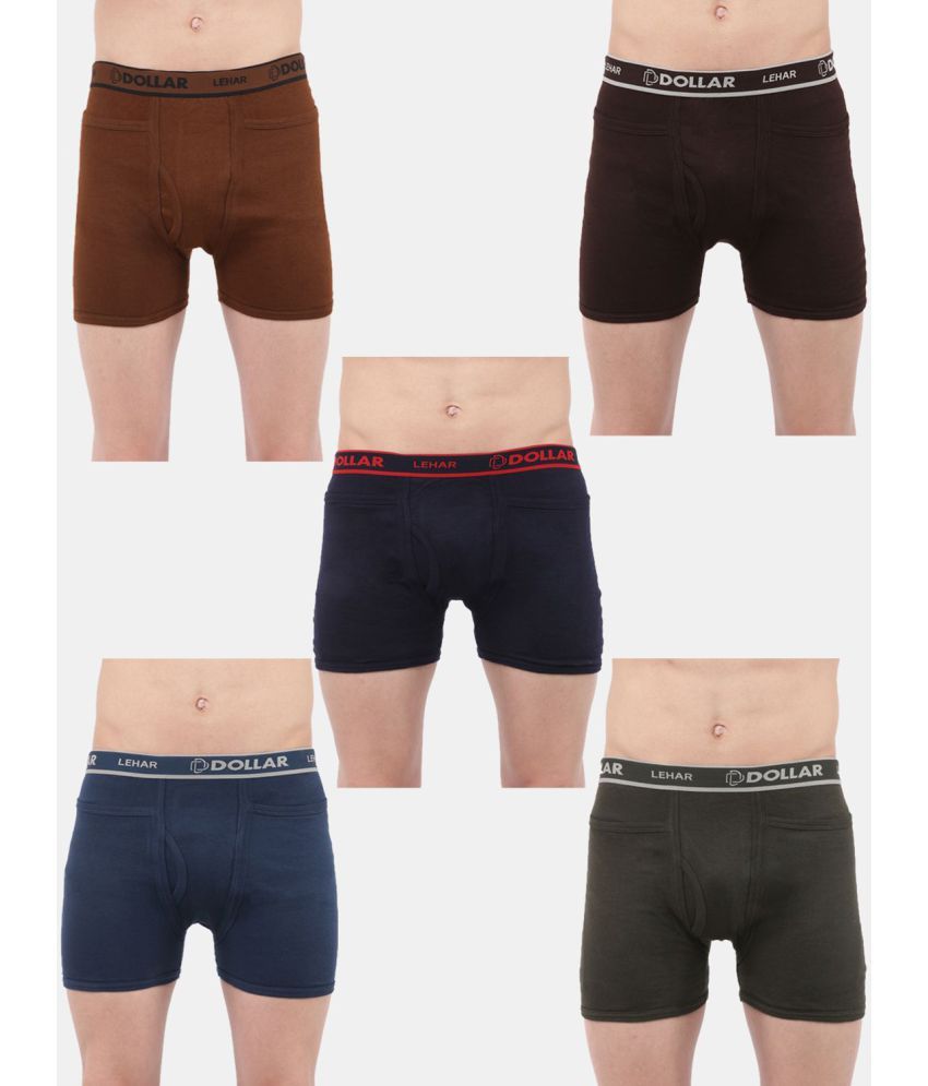     			Pack of 5 Dollar lehar - Multicolor MLHTR-03 Cotton Men's Trunks