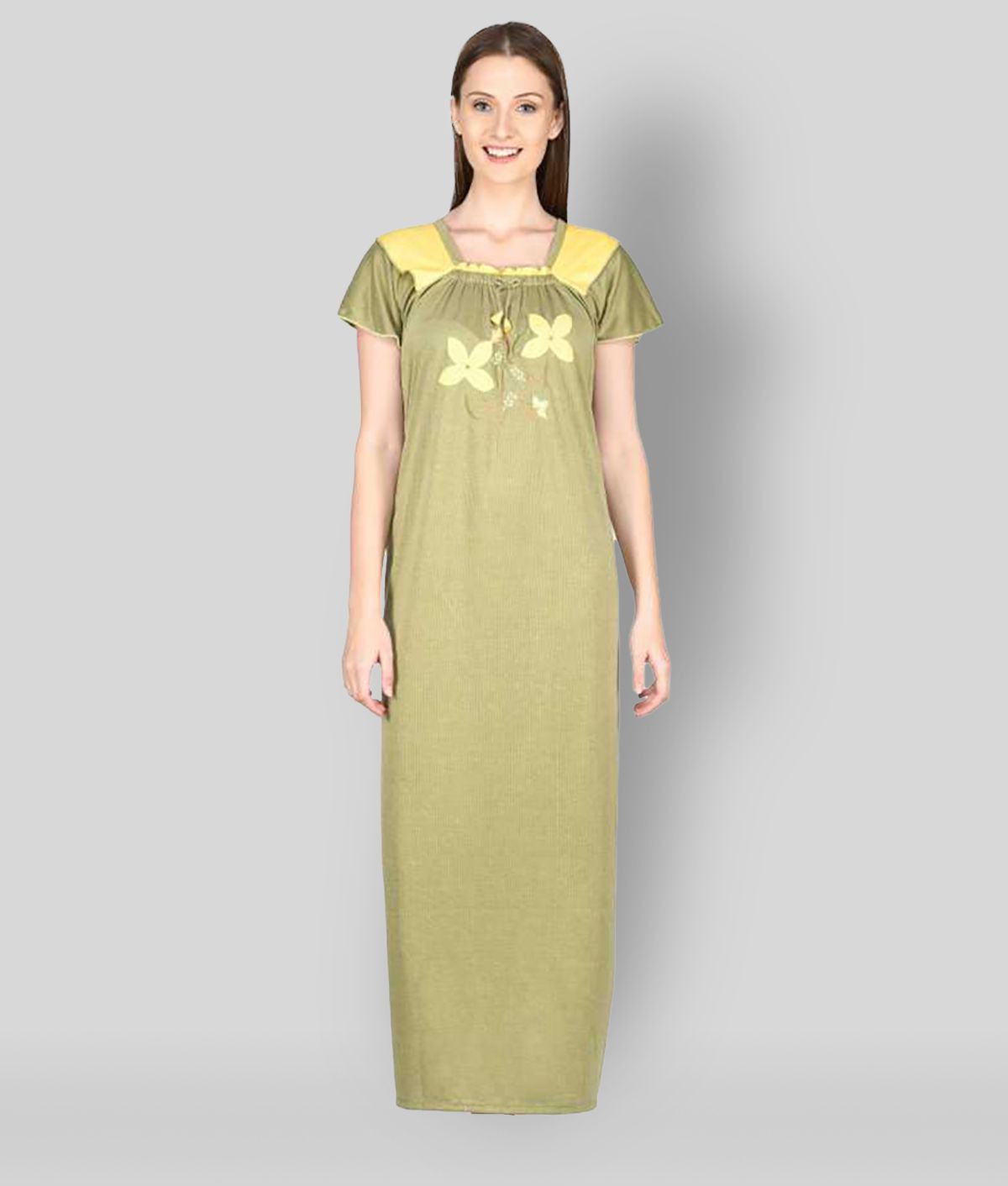     			Gutthi - Green Cotton Women's Nightwear Nighty & Night Gowns ( Pack of 1 )