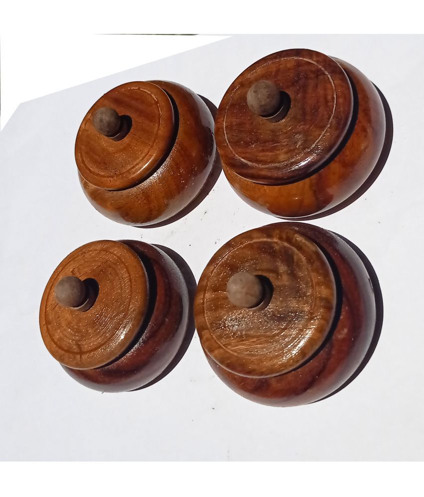     			SWH Brown Wood Sindoor Box - Pack of 4