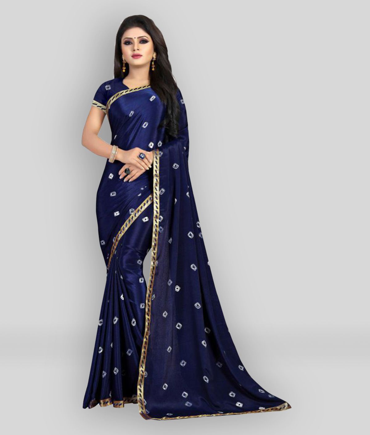 Laheja - Blue Silk  Saree With Blouse Piece ( Pack of 1 )