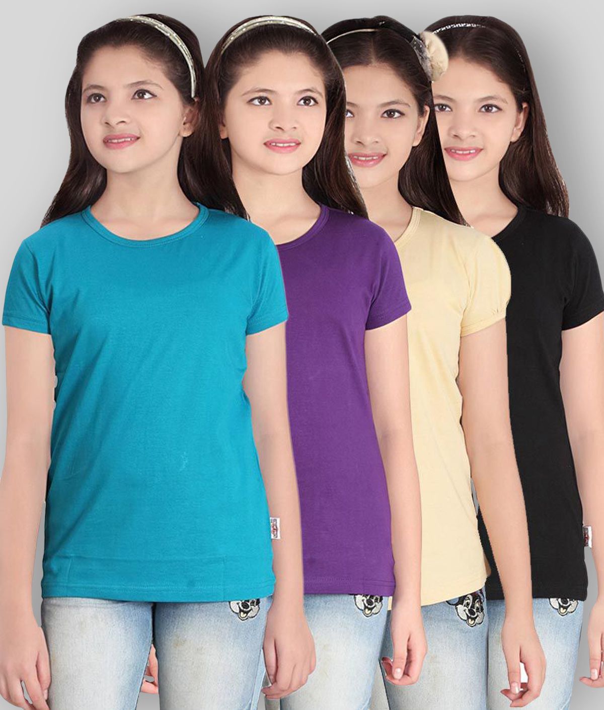     			Sini Mini - Blue Cotton Girls T-Shirt ( Pack of 4 )