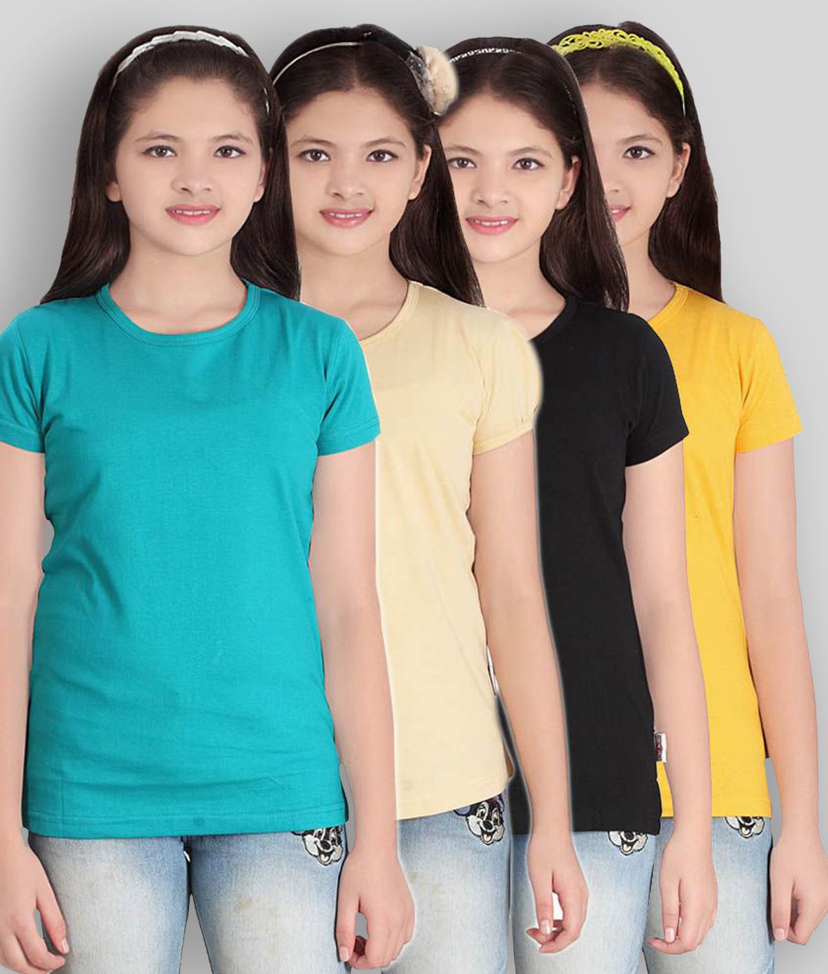     			Sini Mini - Blue Cotton Girls T-Shirt ( Pack of 4 )