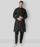 Hangup - Black Silk Regular Fit Men's Kurta Pyjama Set ( Pack of 1 )