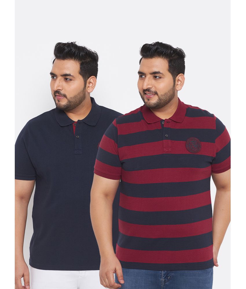     			AUSTIVO - Multicolor Cotton Blend Regular Fit Men's Polo T Shirt ( Pack of 2 )