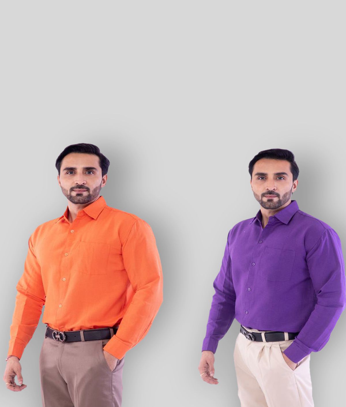     			DESHBANDHU DBK - Orange Cotton Regular Fit Men's Casual Shirt (Pack of 2 )