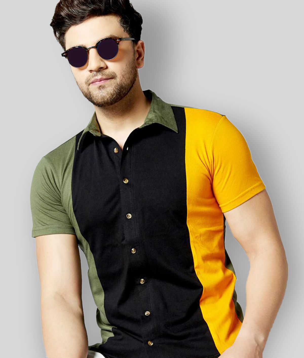     			GESPO - Multicolor Cotton Blend Regular Fit Men's Casual Shirt (Pack of 1)