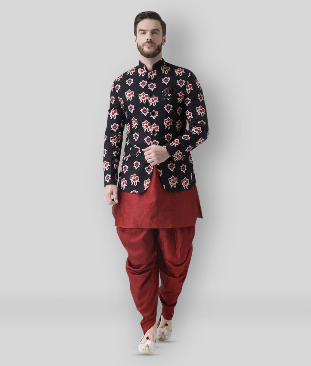     			Hangup - Multicolor Polyester Regular Fit Men's Dhoti Kurta Set ( Pack of 1 )