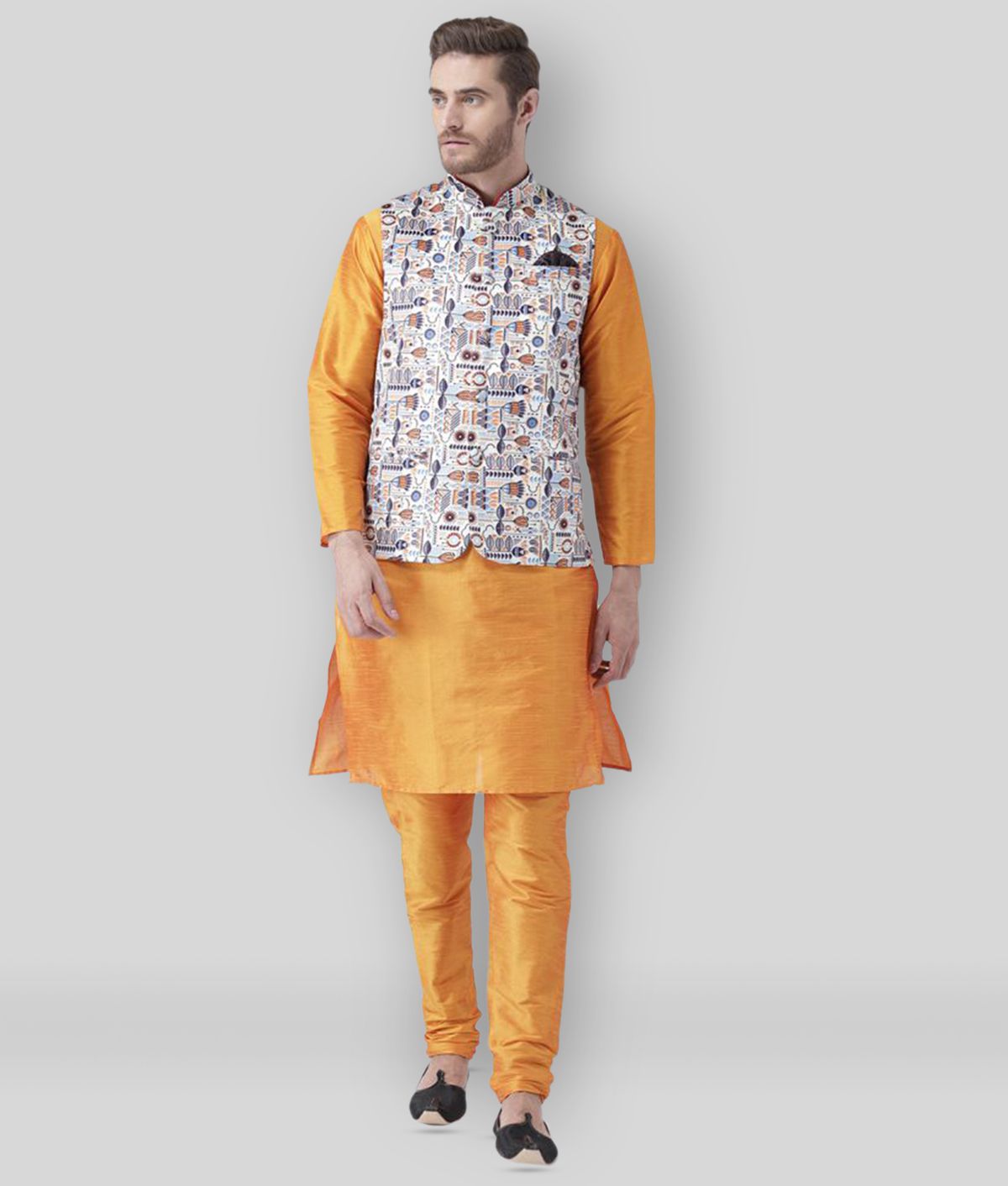     			Hangup - Multicolor Silk Regular Fit Men's Kurta Pyjama Set ( Pack of 1 )