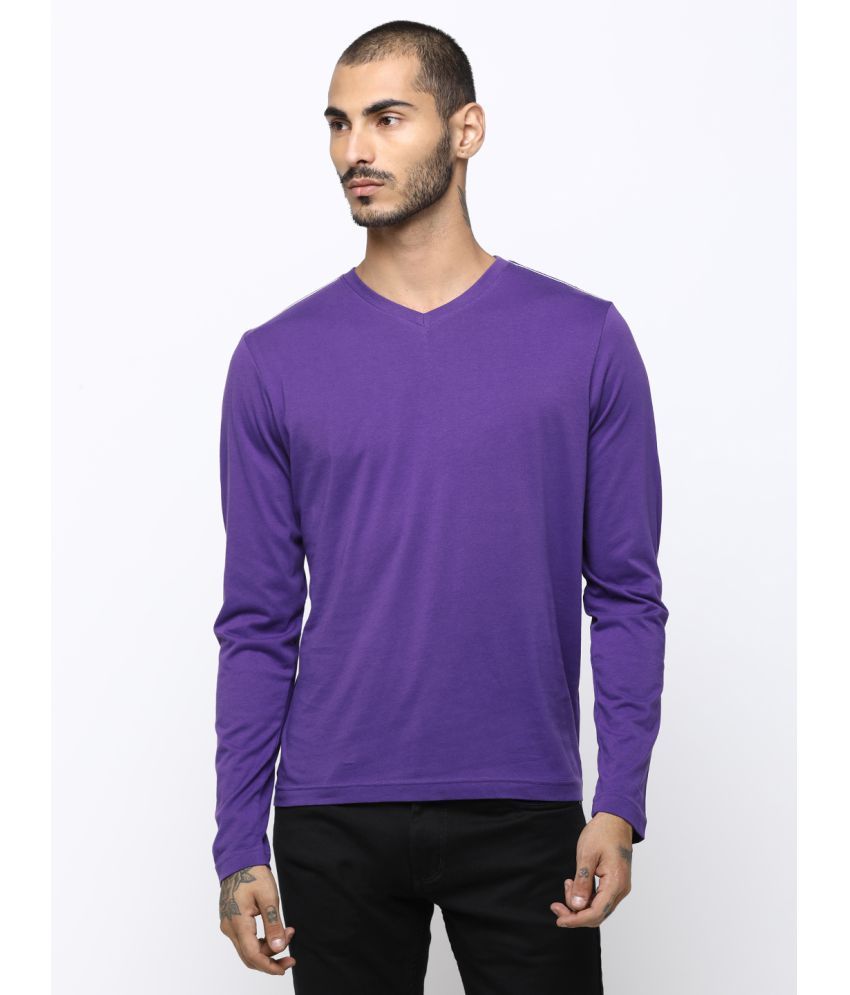     			Huetrap - Purple Cotton Regular Fit Men's T-Shirt ( Pack of 1 )