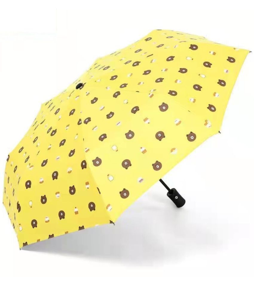     			KEKEMI Yellow 3 Fold Umbrella