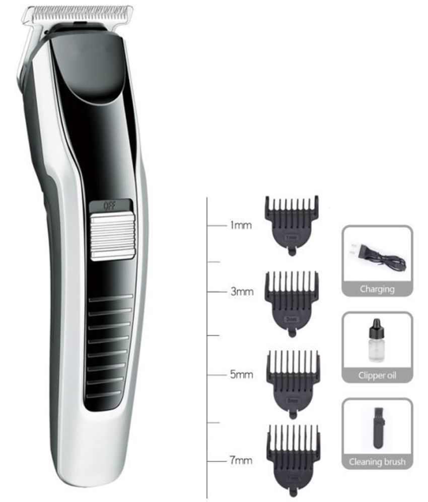 Rechargeable Cordless Trimmer AT 538 (Silver)