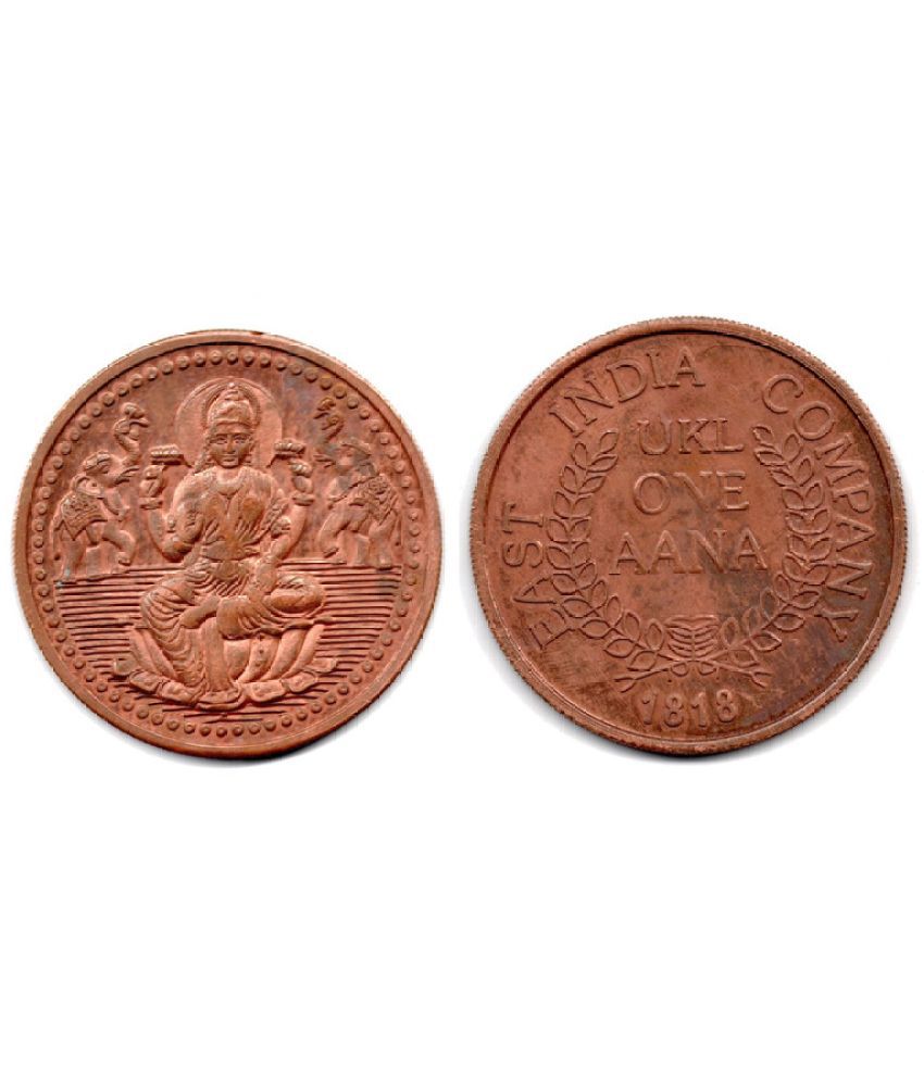    			Nisara Collectibles - Goddess Laxmi  East India Company One Anna 1818 Rare Coin For School Exhibition,Puja Numismatic Coins