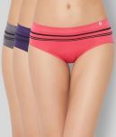 C9 Airwear Pack of 3 Nylon Striped Women's Briefs ( Multi Color )