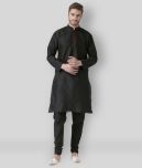 Hangup - Black Silk Regular Fit Men's Kurta Pyjama Set ( Pack of 1 )