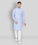 Hangup - Blue Silk Regular Fit Men's Kurta Pyjama Set ( Pack of 1 )