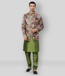 Hangup - Green Polyester Slim Fit Men's Kurta Pyjama Set ( Pack of 1 )