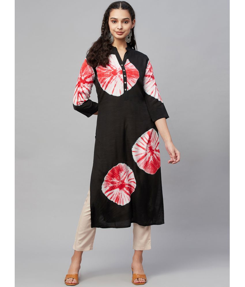     			AMIRA'S INDIAN ETHNICWEAR - Black Straight Silk Women's Stitched Salwar Suit ( Pack of 1 )