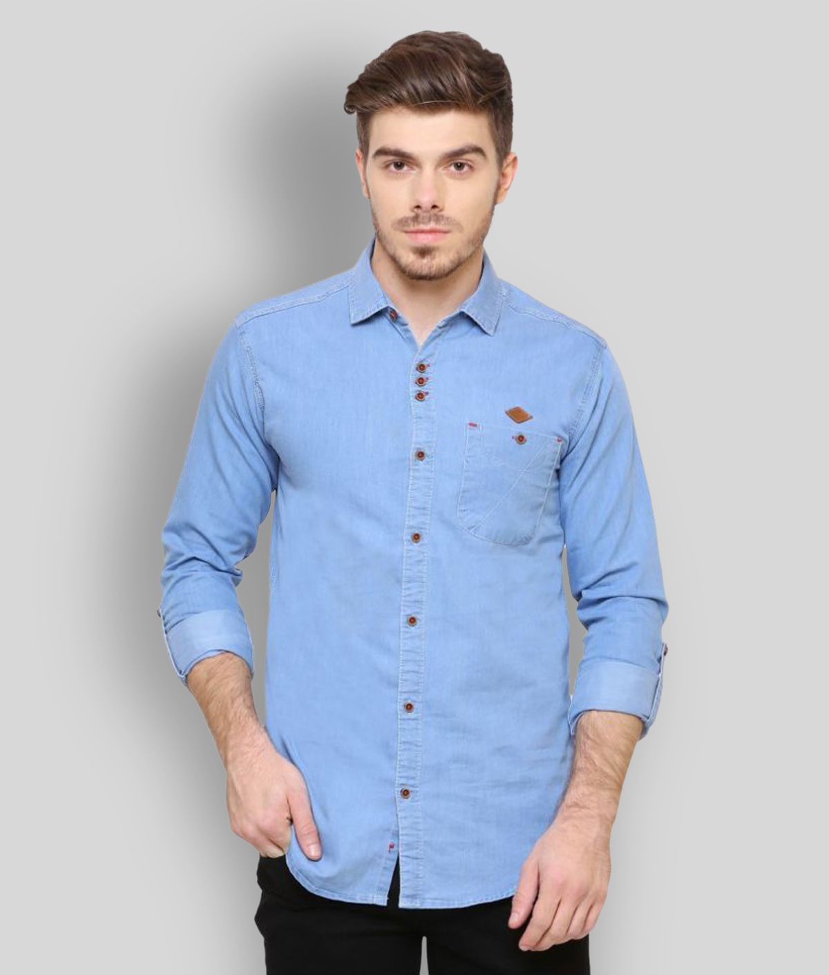     			Kuons Avenue - Light Blue Denim Regular Fit Men's Casual Shirt (Pack of 1)