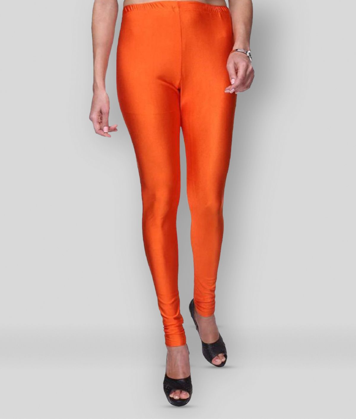     			PT LEGGINGS - Orange Satin Women's Leggings ( Pack of 1 )