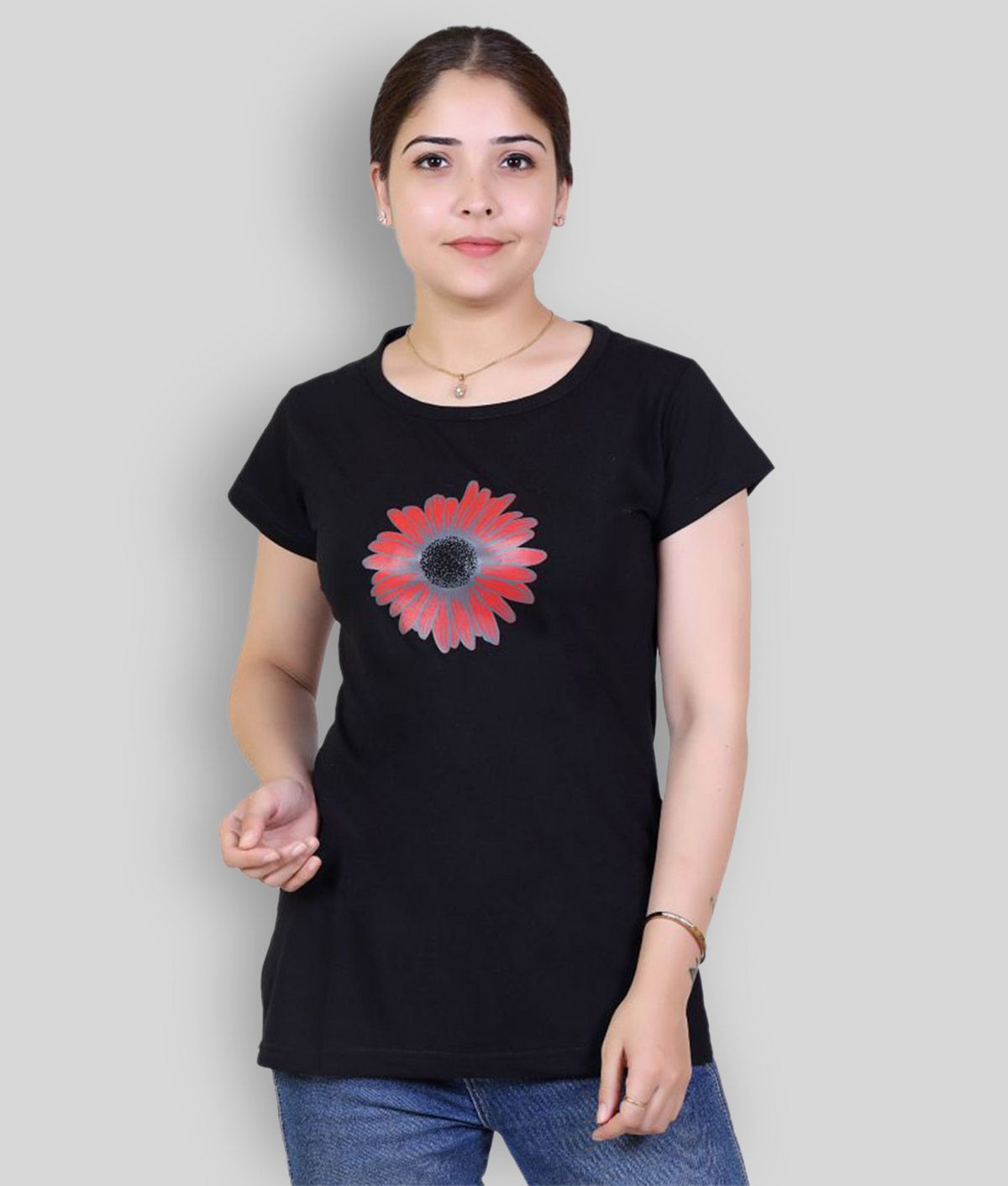     			Varenyam - Black Cotton Regular Fit Women's T-Shirt ( Pack of 1 )