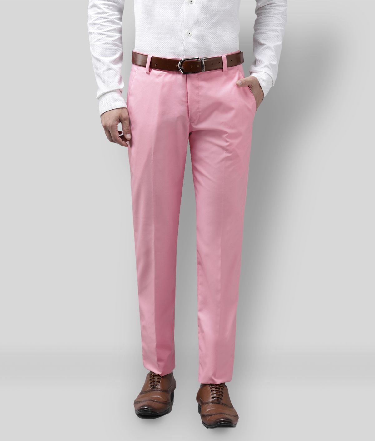     			Hangup - Pink Cotton Blend Regular-Fit Men's Formal Pants ( Pack of 1 )