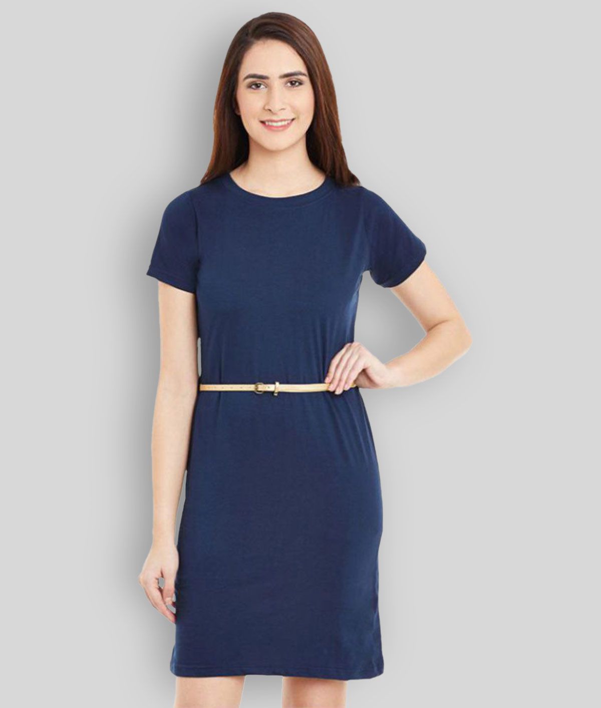     			Miss Chase - Navy Cotton Women's Shift Dress ( Pack of 1 )