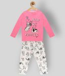 Lazy Shark Pack of 1 Girls Cotton Blend Night Suit Set ( Pink )