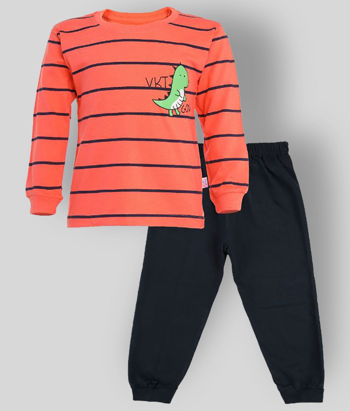     			CATCUB - Orange Cotton Boy's T-Shirt & Pants ( Pack of 1 )