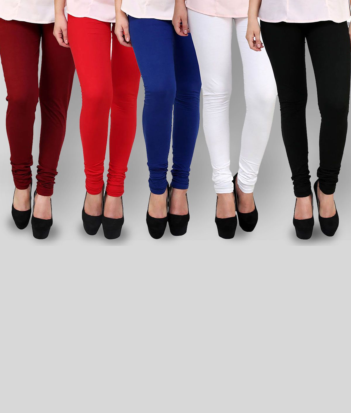     			FnMe - Multicolor Cotton Blend Women's Leggings ( Pack of 5 )