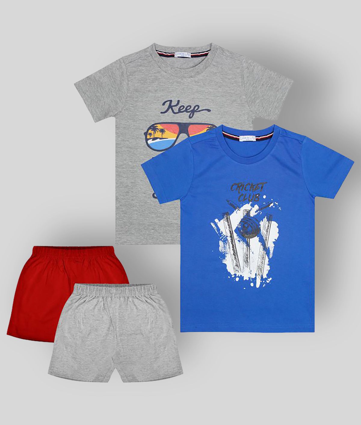 Luke and Lilly - Multi Cotton Boy's T-Shirt & Shorts ( Pack of 1 )