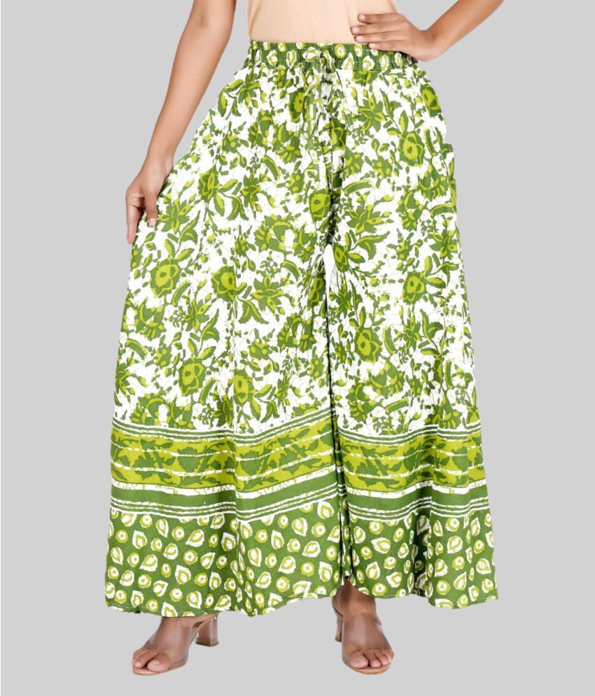     			Rangun - Green Cotton Flared Women's Palazzos ( Pack of 1 )