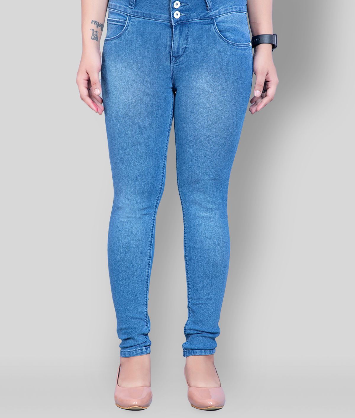 Rea-lize - Light Blue Cotton Women's Jeans ( Pack of 1 )