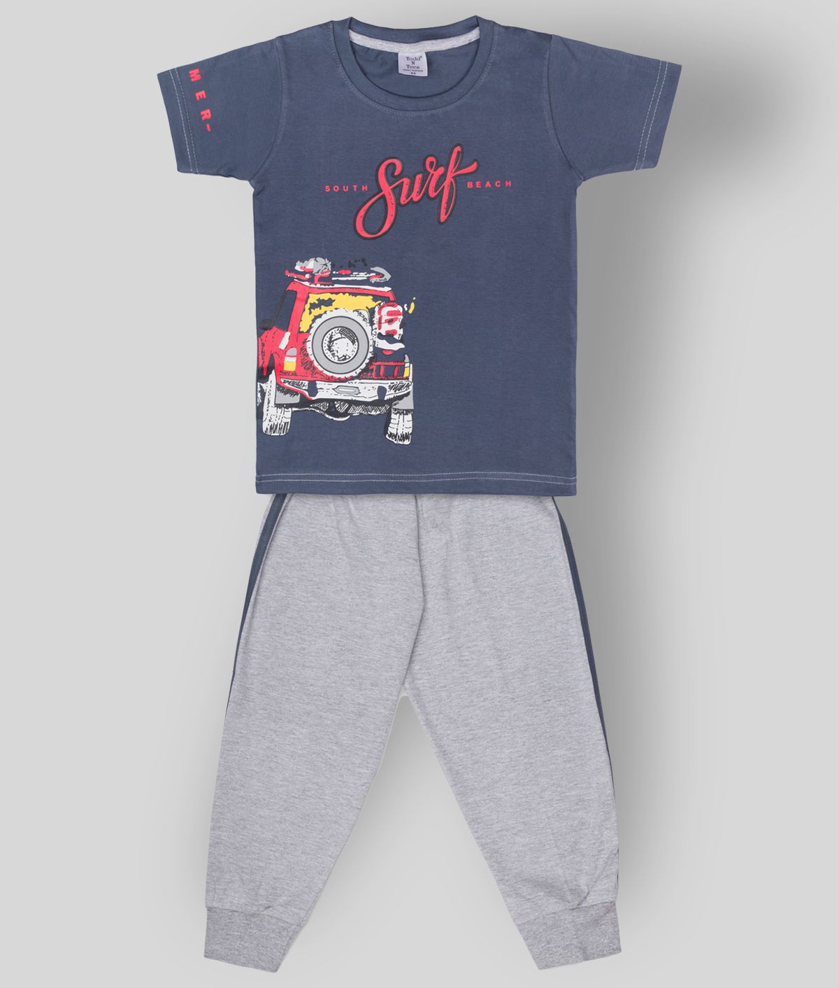     			Todd N Teen - Gray Cotton Boy's T-Shirt & Trackpants ( Pack of 1 )