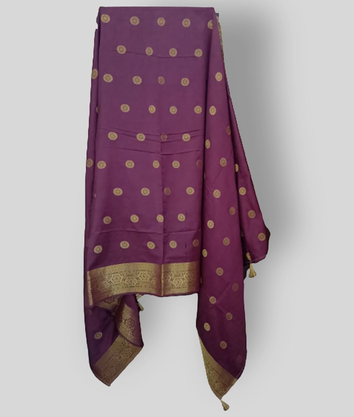     			BBQSTYLE Purple Banarasi Silk Dupatta