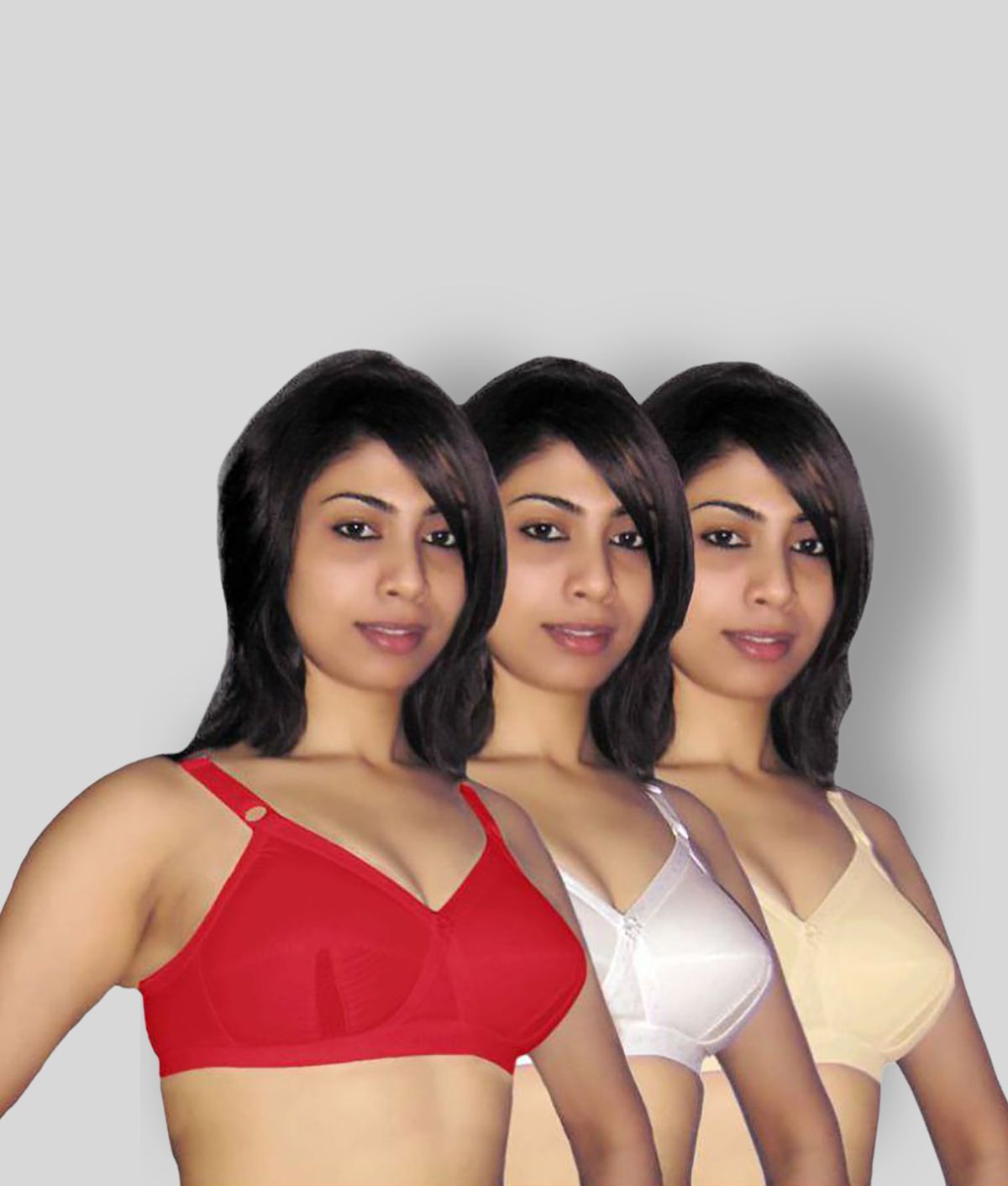    			Selfcare - Multicolor Cotton Non - Padded Women's Minimizer Bra ( Pack of 3 )