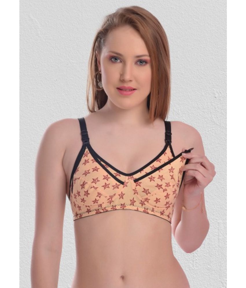     			Desiprime - Beige Cotton Printed Women's Maternity Bra ( Pack of 1 )