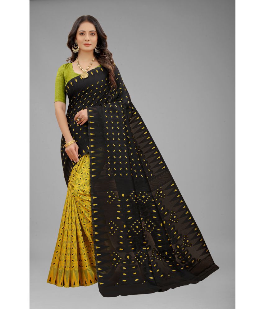     			NENCY FASHION - Black Jacquard Saree Without Blouse Piece ( Pack of 1 )