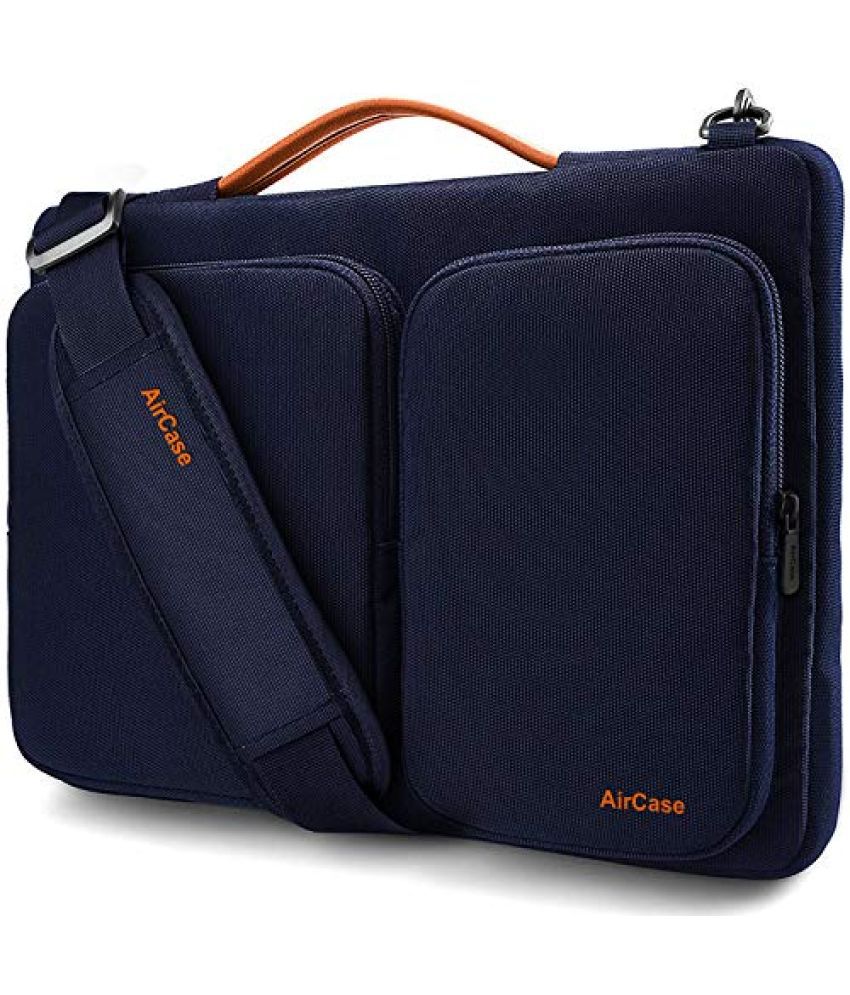     			Aircase - Blue Textured Messenger Bag