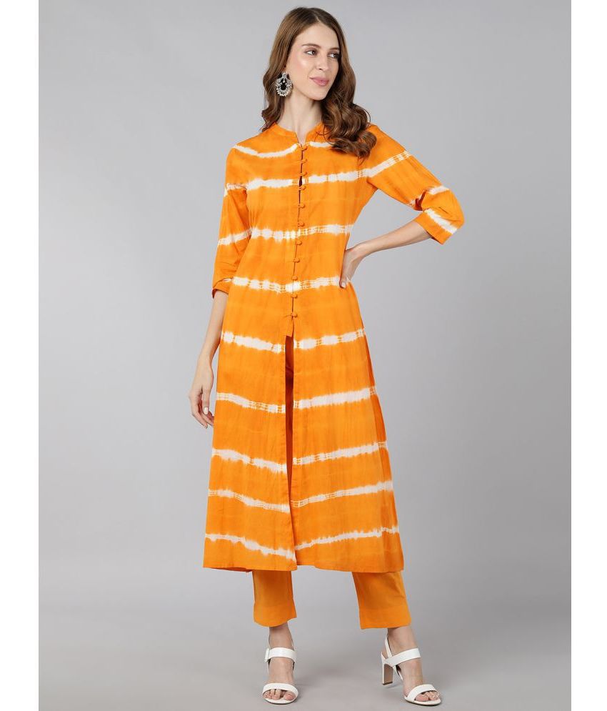     			KIPEK - Multicoloured Front Slit Cotton Women's Stitched Salwar Suit ( Pack of 1 )