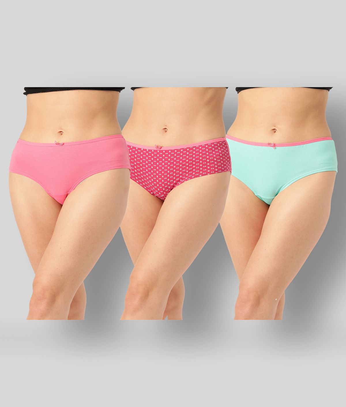     			Leading Lady - Multicolor Cotton Solid Women's Briefs ( Pack of 3 )