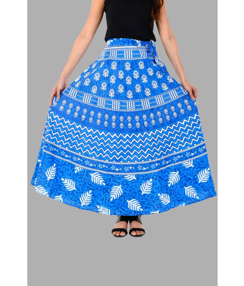     			Rangun - Light Blue Cotton Women's A-Line Skirt ( Pack of 1 )