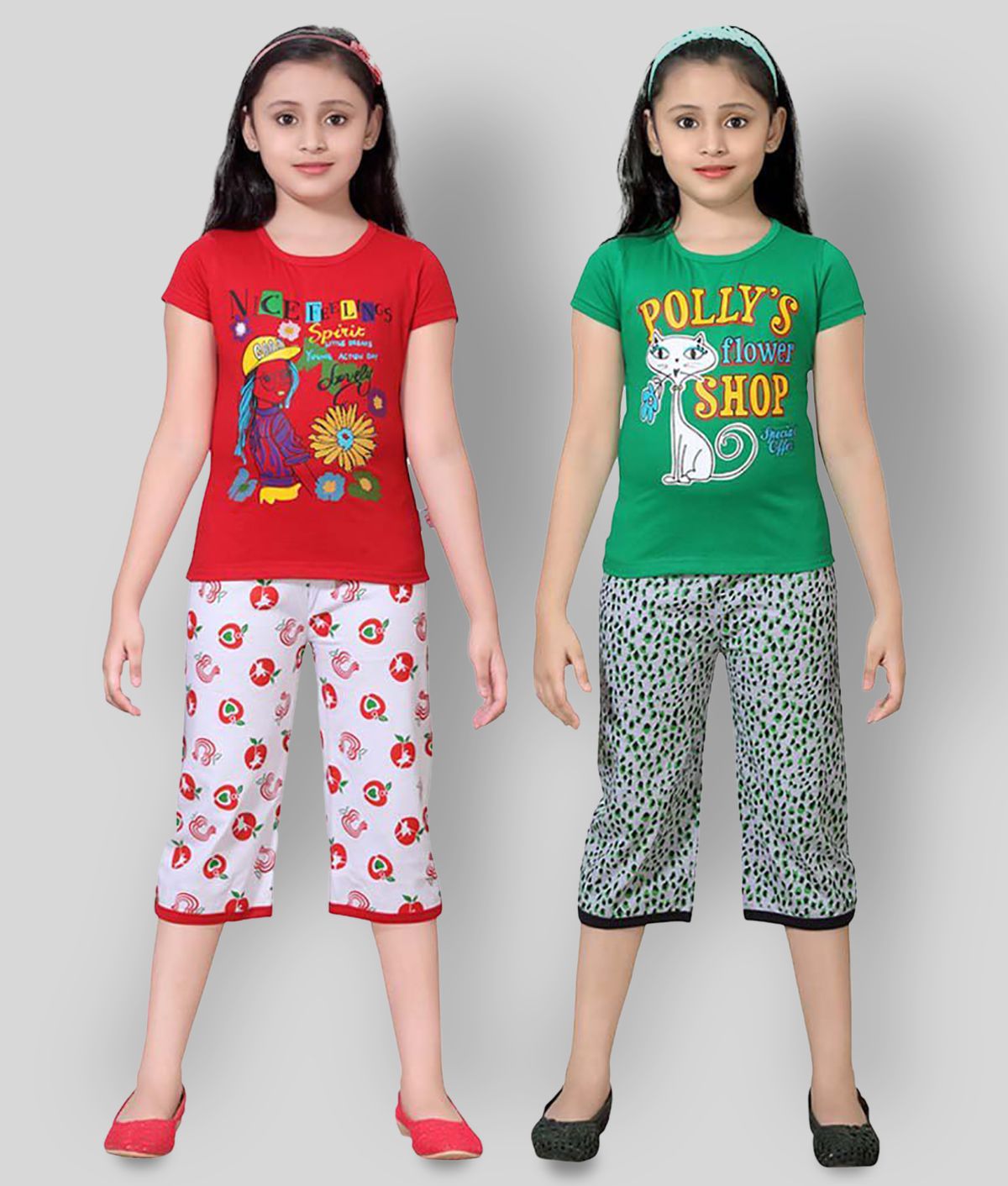    			Sini Mini Multicolour Cotton Tops And Shorts Pack Of 2