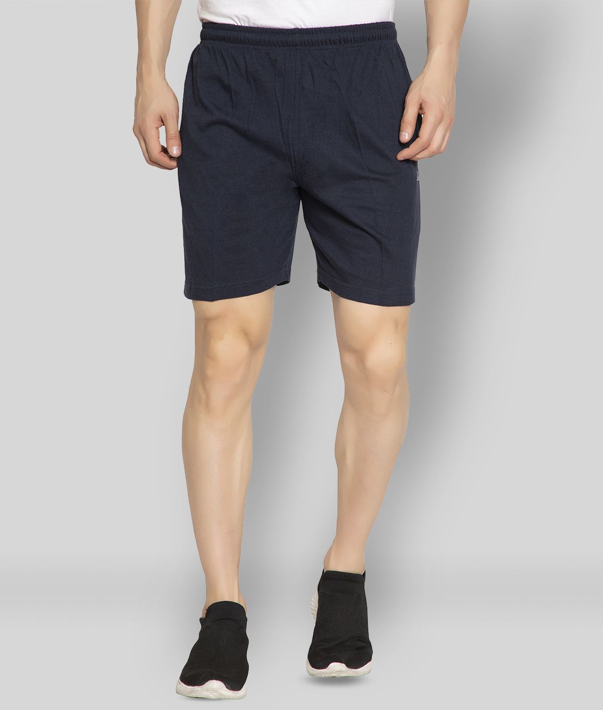     			Zeffit -  Navy Blue Cotton Blend Men's Shorts ( Pack of 1 )