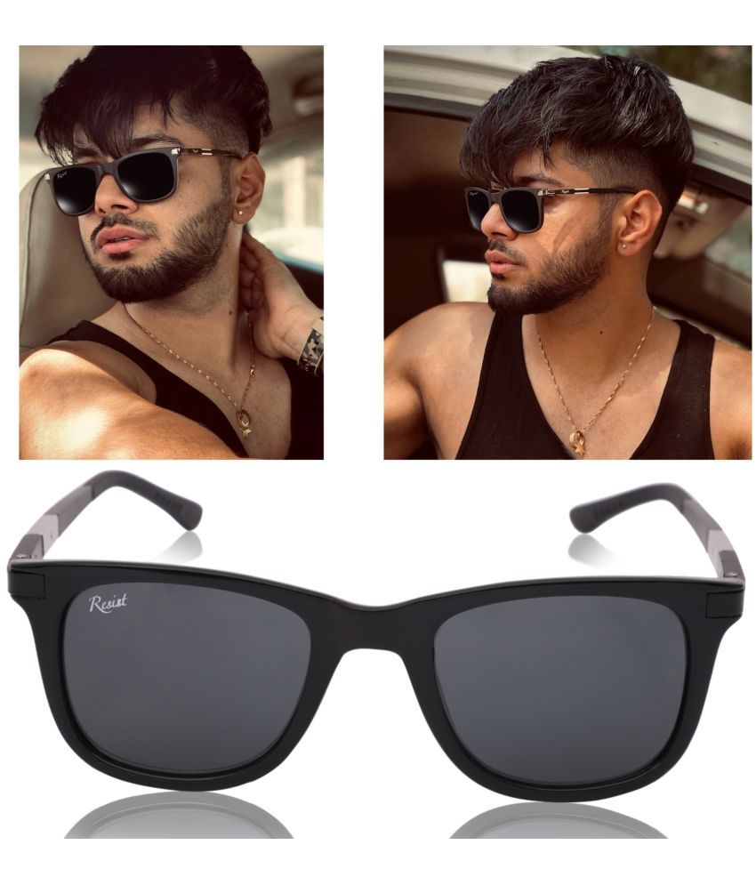     			RESIST EYEWEAR - Black Square Sunglasses ( Pack of 1 )