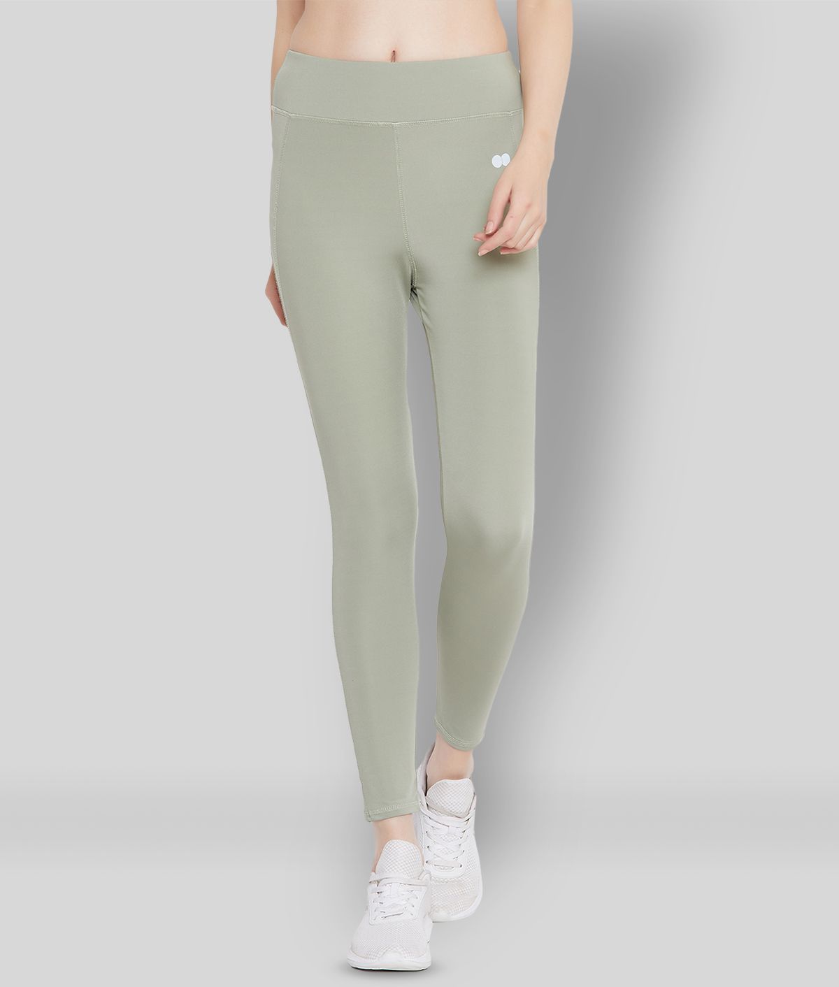     			Clovia Green Polyester Solid Tights - Single